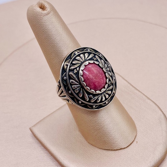 EUC Carolyn Pollack x American West 925 Sterling Silver Rhodonite Gemstone Ring - Picture 7 of 17